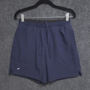 Fabletics Fundamental II Shorts Mens Small Blue Lined 5" Pockets Gym Athletic